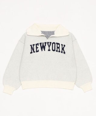 WEGO フラッフィーハーフジップニット オフホワイト