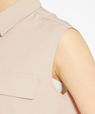 uncrave 【接触冷感・撥水・洗濯機洗い可】クールタッチツイル ブラウス（uncrave STANDARD) ピンクベージュ