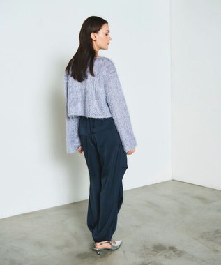 GRACE CONTINENTAL ラメフリンジカットトップ グレー