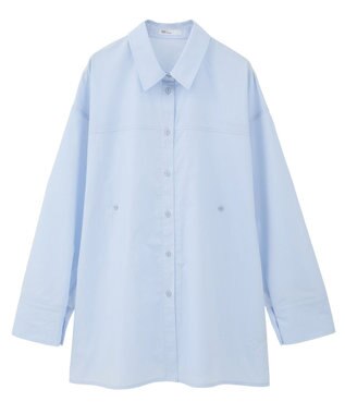 CRAFT STANDARD BOUTIQUE サイドベルトシャツ Sax