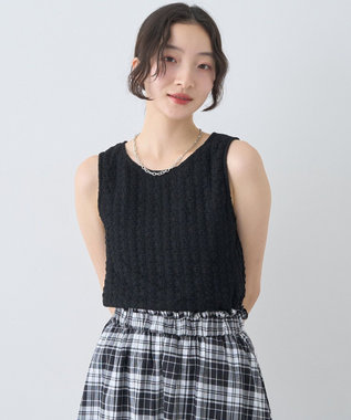 earth music&ecology ストレッチレースタンクトップ Black