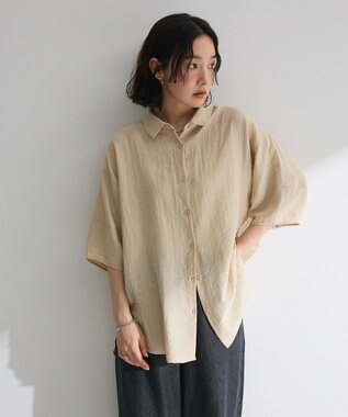 Green Parks ・ＥＬＥＮＣＡＲＥ　ＤＵＥシアーボリュームスリーブシャ Beige