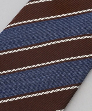 GOTAIRIKU 【日本製】西陣ネクタイ_レジメンタルストライプ柄 ダルブルー系1