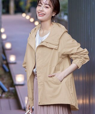 Tiaclasse L 撥水ドロストマウンテンパーカー ベージュ