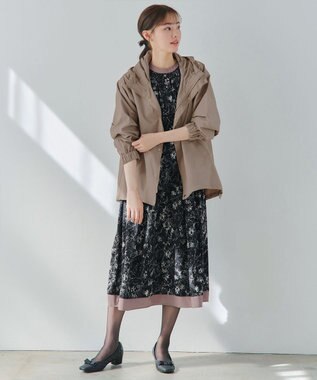 Tiaclasse L 撥水ドロストマウンテンパーカー モカ