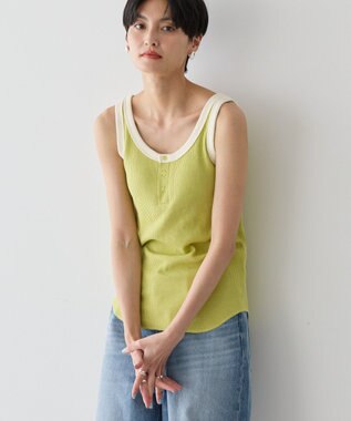 AMERICAN HOLIC ワッフル２ＷＡＹタンクトップ Lime Green
