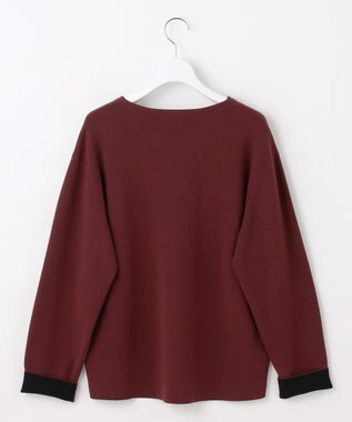 自由区 L 【カタログ掲載】レーヨンストレッチベーシックシルエット ニット ボルドー