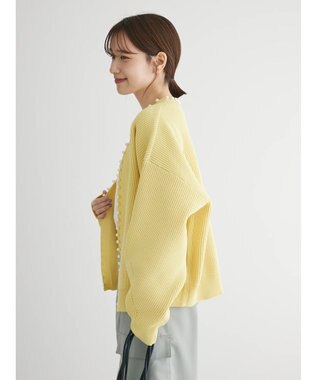 Green Parks ・ＥＬＥＮＣＡＲＥ　ＤＵＥパールトッパーカーディガン Yellow