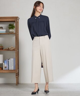 ANY SIS 【洗える】ビジュー ブラウス ネイビー