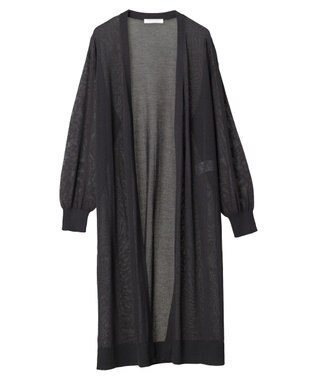 Green Parks 接触冷感ロング丈カーデ Charcoal Gray