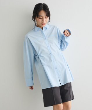 CRAFT STANDARD BOUTIQUE サイドベルトシャツ Sax