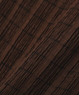 earth music&ecology チェックラッフルカラーペプラムカットブラウス Check Brown