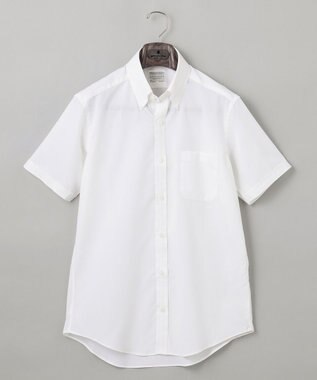 GOTAIRIKU 春夏向け【形態安定】SUMMERPREMIUMPLEATS_ボタンダウンカラー 半袖ドレスシャツ(26年モデル) 白×織柄ドビーストライプ