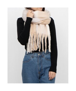 UNBILLION カシュネ cache nez / リサイクルポリブロックチェックストール ベージュ