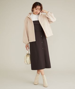 Feroux 【古畑星夏さん着用】パフスリーブフード アウター ベージュ系