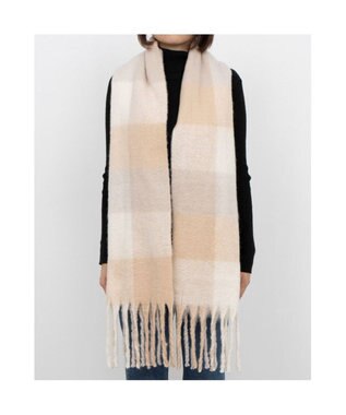 UNBILLION カシュネ cache nez / リサイクルポリブロックチェックストール ベージュ