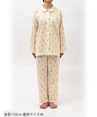 Wing パジャマ 綿100%(本体) 二重ガーゼ レディース 長袖 長ズボン EP5074 ウイング／ワコール クリーム