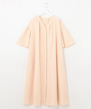 #Newans 【優木まおみさんコラボ】Vネックガウンワンピース ピンク系