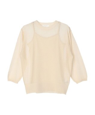 Green Parks ＳＥＴ２点　ラメすかしニット＋キャミソール Off White