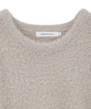 AMERICAN HOLIC フェザー半袖ニットプルオーバー Beige