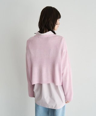 YECCA VECCA テープヤーンルーズニットプルオーバー Pink