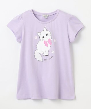 ANY KIDS 【水で色が変わる】接触冷感 しろくま ミラクルプリント Tシャツ ラベンダー