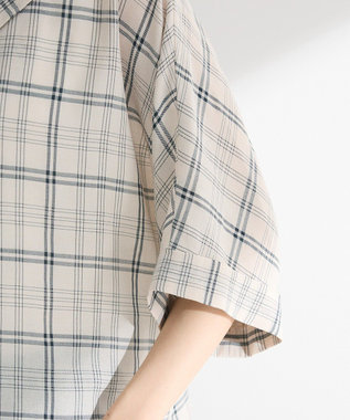Green Parks 開襟シアージャケット風シャツ Check