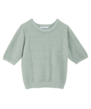 AMERICAN HOLIC フェザー半袖ニットプルオーバー Mint