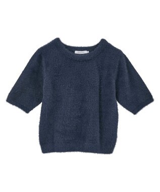 AMERICAN HOLIC フェザー半袖ニットプルオーバー Navy