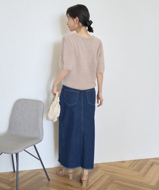 AMERICAN HOLIC フェザー半袖ニットプルオーバー Beige