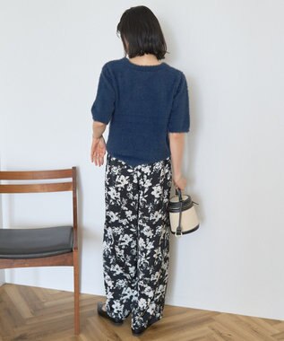 AMERICAN HOLIC フェザー半袖ニットプルオーバー Navy