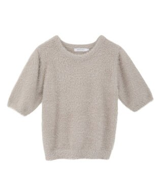 AMERICAN HOLIC フェザー半袖ニットプルオーバー Beige