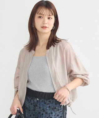 earth music&ecology シアーショートシャツブルゾン Gray Beige