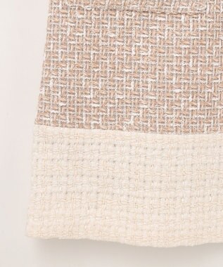 GRACE CONTINENTAL ツイードコンビミニワンピース ベージュ