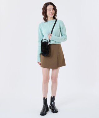 LeSportsac FUR MINI PHONE CROSSBODY/ブラックフラッフィーファー ブラックフラッフィーファー