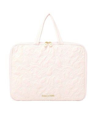 Maison de FLEUR リボン柄キルティングPCケース Pink