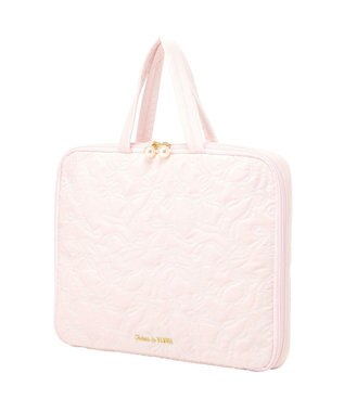 Maison de FLEUR リボン柄キルティングPCケース Pink