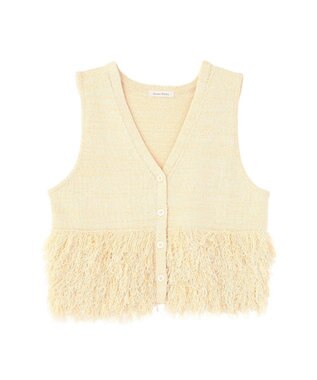 Green Parks ブークレループニットベスト Ecru