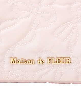 Maison de FLEUR リボン柄キルティングPCケース Pink