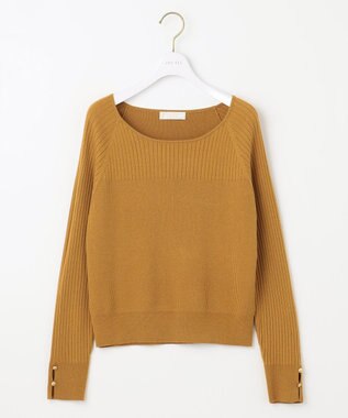 ANY SIS 【ウールブレンドシリーズ】ベースネックリブコンビ ニット マスタード