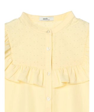 earth music&ecology デコルテレースフリルブラウス Yellow