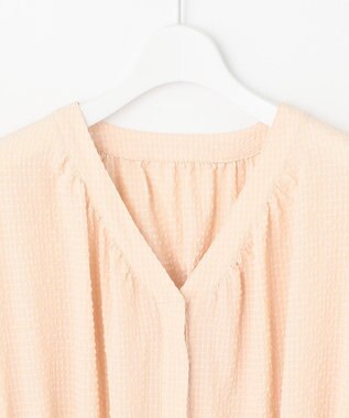 #Newans 【優木まおみさんコラボ】Vネックガウンワンピース ピンク系