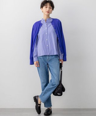 23区 S 【洗える】サステナブルウール ベーシック カーディガン ブルー系