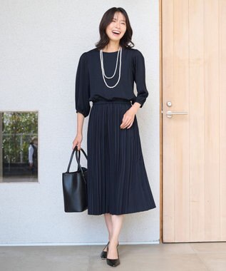 ANY 【コサージュ付】二連パールロングネックレス アイボリー系