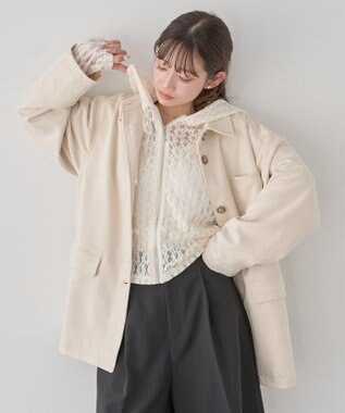 earth music&ecology レースパーカー Ivory