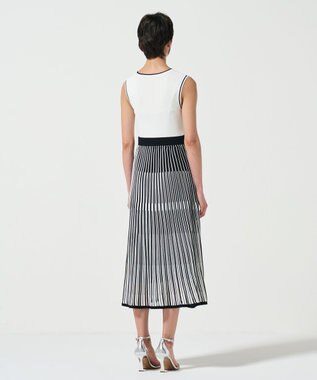 GRACE CONTINENTAL バイカラーシアーニットワンピース ホワイト