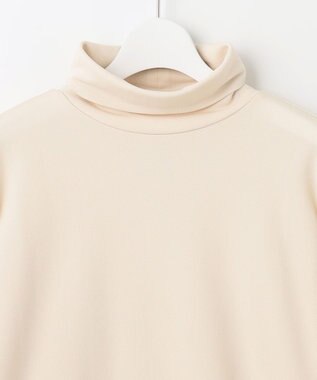 自由区 S 【洗える】ビンテージパールタートルネック カットソー ベージュ系