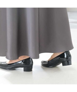 Pointer 日本製 本革 生活防水機能付きパンプス ブラック(エナメル)