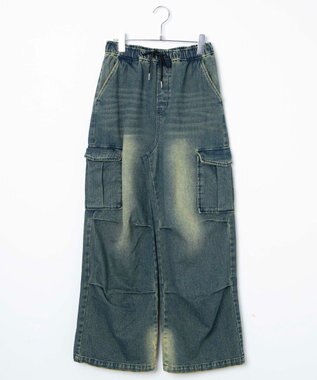 WEGO デニムパラシュートカーゴパンツ デニム中濃加工色