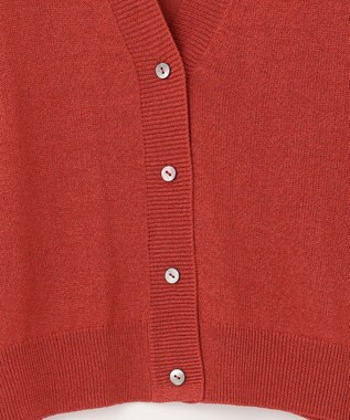 自由区 【洗える】ペーパーブレンドショート カーディガン レッド